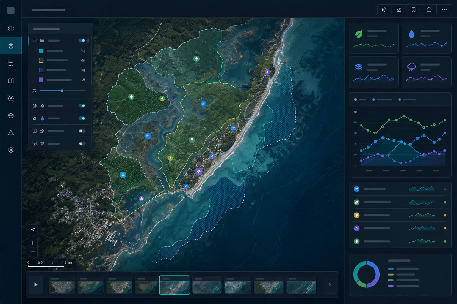 Coastal environmental monitoring GIS dashboard